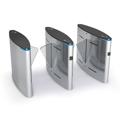 SS304 درب مانع فلپ مواد با تایید چهره اثر انگشت RFID و سرعت ترافیک 30 نفر / دقیقه