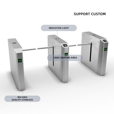 IP55 RFID کنترل دسترسی به گیت امنیتی پل دوگانه چرخان بازوی رها کردنی