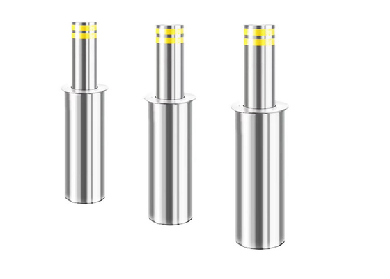 اتمام برش خورده SUS304 Hydraulic Rising Bollards 600mm Rising Height