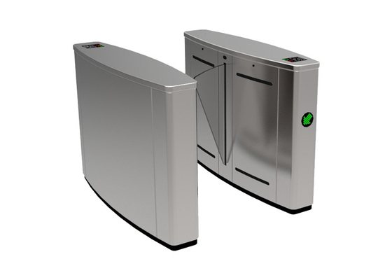 AC100V ISO 1.5mm Stainless Steel Barrier Gate DC24V RS485 Flap Barrier Turnstile